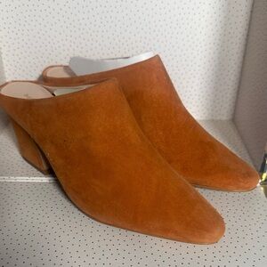 Pre-loved Suede Mules in Burnt Orange